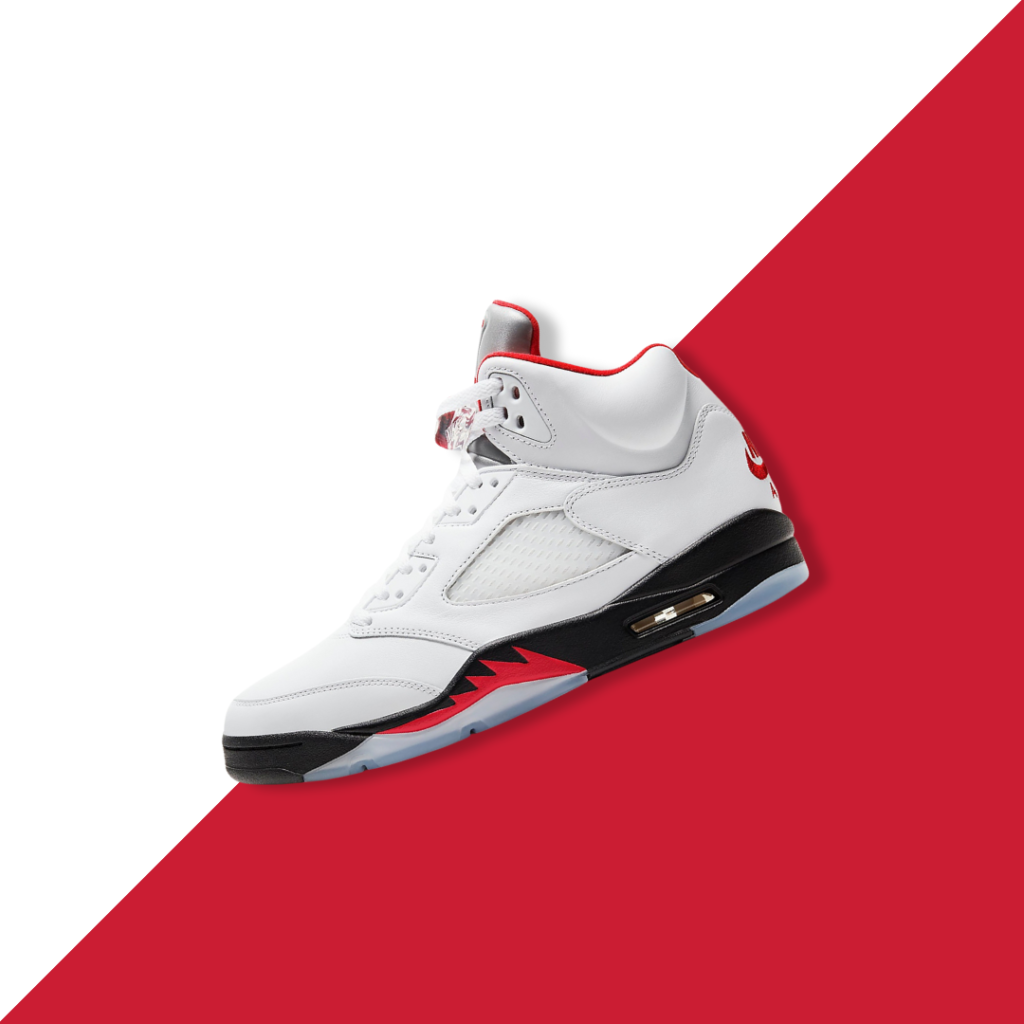 red, white, and black shoes 1